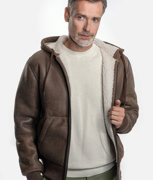 Brown leather jacket Drenter